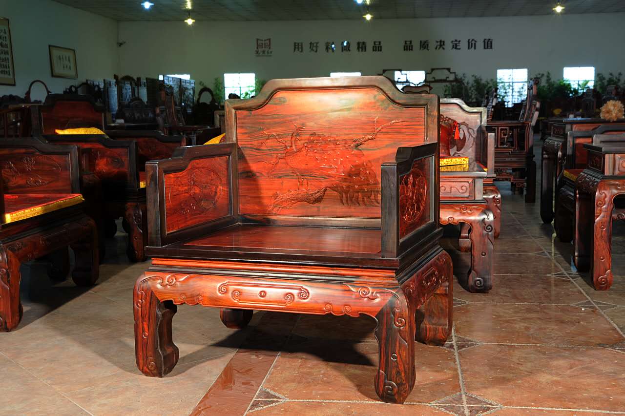老挝大红酸枝沙发单椅